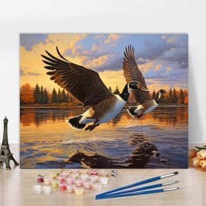 Frames |   Flying Birds Paint By Numbers Kits Special Gift For Couples Frames 24 Colors