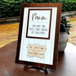 Frames |   "Mom Is The Piece Holds Us Together" Custom Puzzles Pieces Name White Frame Mother‘S Day Gift Frames Frames