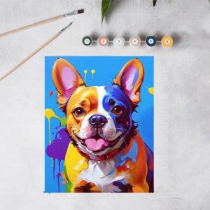 Frames |   Naughty Puppy Paint By Numbers Kits Cute Gift For Pet Lovers Frames 24 Colors