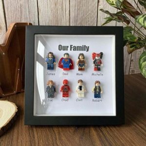 Frames |   "Our Family" Personalized Superhero Family Frame Frames black