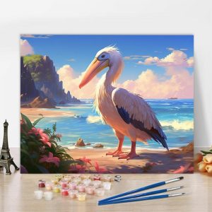 Frames |   Pelicans Paint By Numbers Kits Cute Gift For Friends Frames 24 Colors