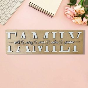 Frames |   Personalized 3D Family Name Plaque Wall Decoration Christmas Gift Frames Frames