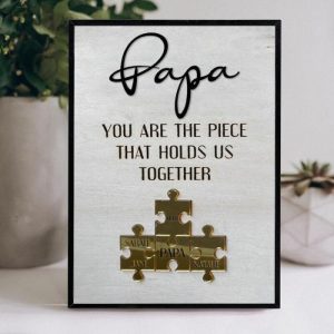 Frames |   Personalized Acrylic Name Puzzle Frame Meaningful Gift For Dad Frames Frames