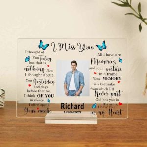 Frames |   Personalized Acrylic Photo Plaque I Miss You I Have You In My Heart Memorial Gift For Family Frames Frames