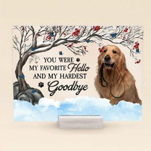 Frames |   Personalized Acrylic Photo Plaque You Were My Hardest Goodbye Memorial Gift For Pet Lovers Frames Frames