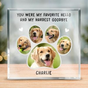 Frames |   Personalized Acrylic Photo Plaque You Were My Hardest Goodbye With Paw Design Memorial Gift For Pet Lover Frames Frames