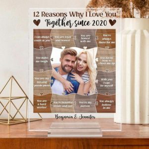 Frames |   Personalized Acrylic Plaque 12 Reasons Why I Love You With Custom Photo Special Warm Gift For Valentine’s Day Frames Frames