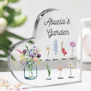 Frames |   Personalized Acrylic Plaque Beautiful Vase Pattern With Custom Birth Flower Design Attractive Gift For Mother’s Day Frames Frames