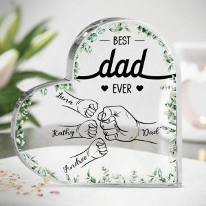 Frames |   Personalized Acrylic Plaque Best Dad Ever With Custom Fist Bump Names Design Great Gift For Father’s Day Frames Frames