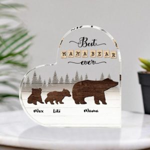 Frames |   Personalized Acrylic Plaque Best Mama Bear Ever With Custom Baby Bears Names Meaningful Gift For Dear Mom Frames Frames