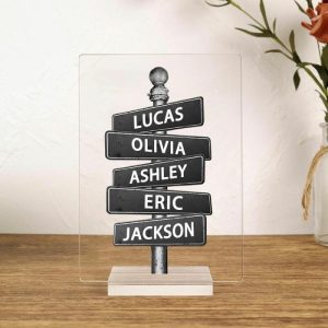 Frames |   Personalized Acrylic Plaque Custom Black Street Signs Pattern Design Attractive Gift For Family Frames Frames