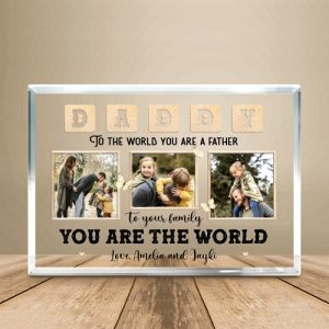 Frames |   Personalized Acrylic Plaque Daddy You Are The Whole World To Us Precious Gift For Father’s Day Frames Frames