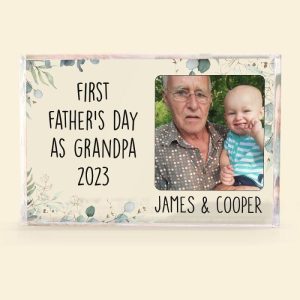 Frames |   Personalized Acrylic Plaque First Father’s Day As Grandpa With Custom Photo Meaningful Gift For Him Frames Frames