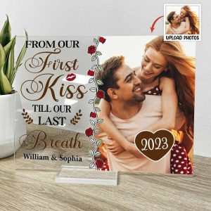 Frames |   Personalized Acrylic Plaque From Our First Kiss Till Our Last Breath With Custom Photo Gift For Valentine’s Day Frames Frames