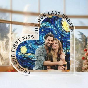 Frames |   Personalized Acrylic Plaque From Our First Kiss Till Our Last Breath With Fancy Star Drawing Great Gift For Lover Frames Frames