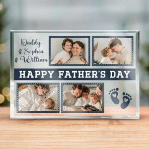 Frames |   Personalized Acrylic Plaque Happy Father’s Day With Custom Photos Design Warm Gift For Dear Dad Frames Frames