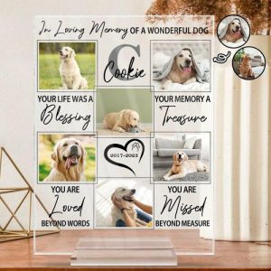 Frames |   Personalized Acrylic Plaque In Loving Memory Of A Wonderful Pet Memorial Gift For Pet Lovers Frames Frames