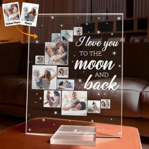 Frames |   Personalized Acrylic Plaque Love You To The Moon And Back Custom Photos Warm Gift For Loved One Frames Frames