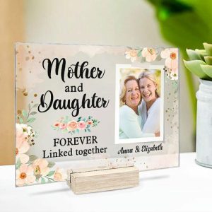 Frames |   Personalized Acrylic Plaque Mother And Daughter Forever Linked Together Warm Mother’s Day Gift Frames Frames