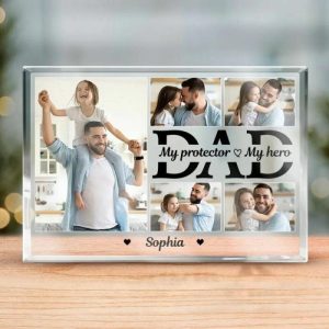 Frames |   Personalized Acrylic Plaque My Protector My Hero With Custom Photos Great Gift For Father’s Day Frames Frames