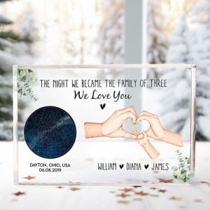 Frames |   Personalized Acrylic Plaque The Night We Became The Family With Custom Star Map Meaningful Gift For Family Frames Frames