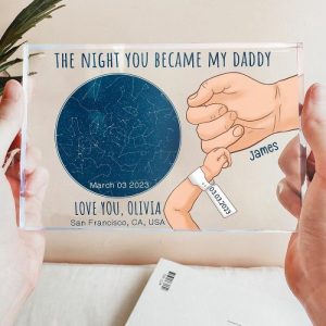 Frames |   Personalized Acrylic Plaque The Night You Became My Daddy With Custom Star Map Fist Bump Attractive Gift For Dad Frames Frames