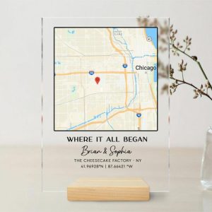 Frames |   Personalized Acrylic Plaque Where It All Began With Custom Special Day Map Design Meaningful Gift For Couple’s Anniversary Frames Frames