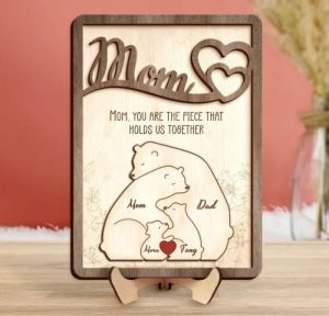 Frames |   Personalized Bear Family Puzzle Frame Best Mother’s Day Gift Frames Frames