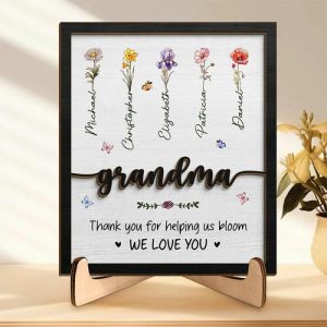 Frames |   Personalized Birth Flower Frame Thank You For Helping Us Bloom With Custom Names Precious Gift For Mother’s Day Frames Frames