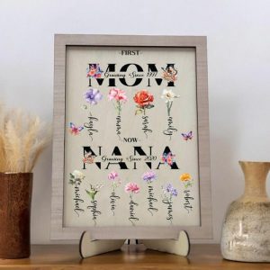 Frames |   Personalized Birth Flower Frame With Custom Date Precious Present For Favourite Mom Frames Frames