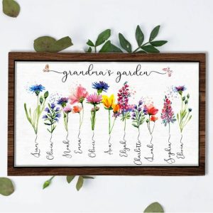 Frames |   Personalized Birth Flower Frame With Custom Name Unique Mother’s Day Gift Frames Frames