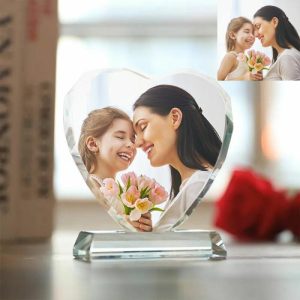 Frames |   Personalized Crystal Photo Frame Heart Crystal Print With Your Photo Frames Frames