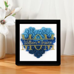 Frames |   Personalized Dried Flower Shadow Box With Engraved Name Gift For Valentine’s Day Frames black