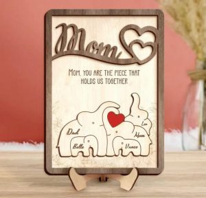 Frames |   Personalized Elephant Family Puzzle Frame Best Mother’s Day Gift Frames Frames