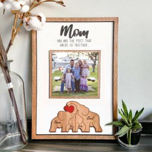 Frames |   Personalized Elephant Family Puzzle Photo Frame Mother’s Day Gift Frames Frames