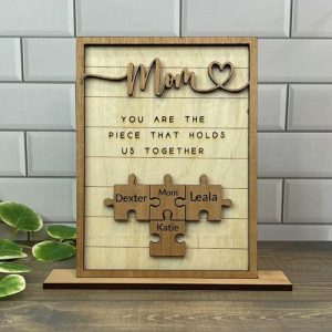 Frames |   Personalized Family Name Puzzle Frame "You Are The Piece That Holds Us Together" For Mother’s Day Frames Frames