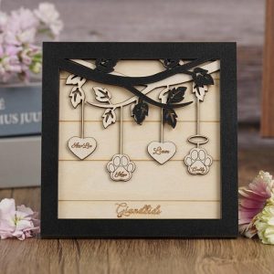 Frames |   Personalized Family Tree Frame Custom Heart And Pet’s Name Unique Gift For Mother’s Day Frames Frames