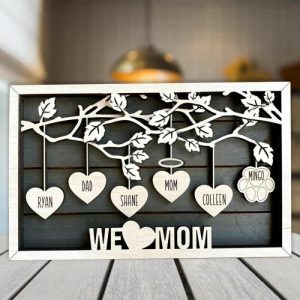 Frames |   Personalized Family Tree Frame We Love Mom With Custom Names Meaningful Gift For Mother’s Day Frames Frames