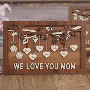 Frames |   Personalized Family Tree Frame We Love You With Custom Name Sign Warm Gift For Mother’s Day Frames Frames