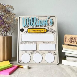 Frames |   Personalized First Day Of School Board Custom Child Name Warm Gift Frames Frames