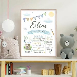 Frames |   Personalized First Day Of School Sign Custom Style Creative Warm Gift For Children Frames Frames