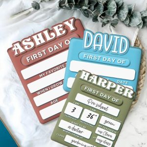 Frames |   Personalized First Day Of School Sign Custom Style Interesting Gift For Child Frames Frames