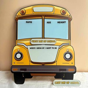 Frames |   Personalized First/Last Day Of School Sign Custom Name Bus Shaped Best Gift For Children Frames Frames