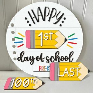 Frames |   Personalized First/Last Day Of School Sign  Random Color Creative Gift For Child Frames Frames