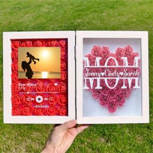 Frames |   Personalized Flower Shadow Box Custom Photo Love Song Double Side Design Attractive Mother’s Day Gift Frames Frames