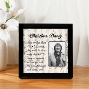 Frames |   Personalized Flower Shadow Box Still Loved With Custom Photo Memorial Gift For Loved One Frames black