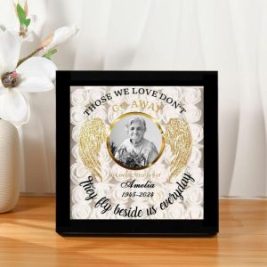 Frames |   Personalized Flower Shadow Box Those We Love Don’T Go Away Memorial Gift For Family Frames black