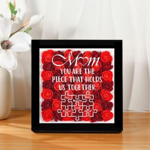 Frames |   Personalized Flower Shadow Box You Are The Piece That Holds Us Together Creative Gift For Mother’s Day Frames black