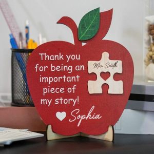 Frames |   Personalized Frame Apple Shaped Thank You For Being An Important Piece Of My Story Perfect For Teachers Frames Frames