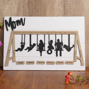 Frames |   Personalized Frame Custom Family Members Swing Set Sign Design Perfect Gift For Mother’s Day Frames Frames